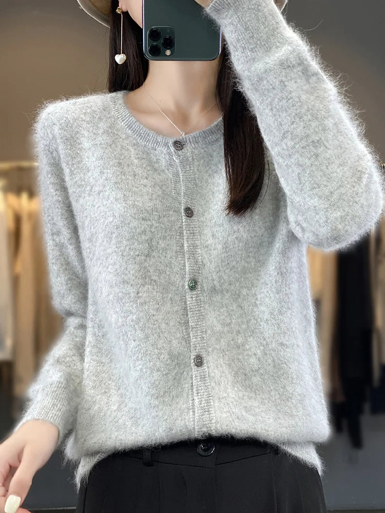 Vison Cashmere Cardigan – Klassisk Elegance og Uovertruffen Komfort